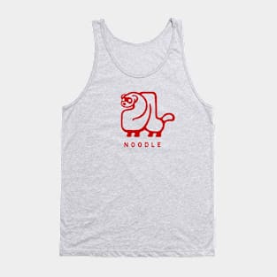 Ferret noodle. Minimal geometric design of a cute creature in red ink Tank Top